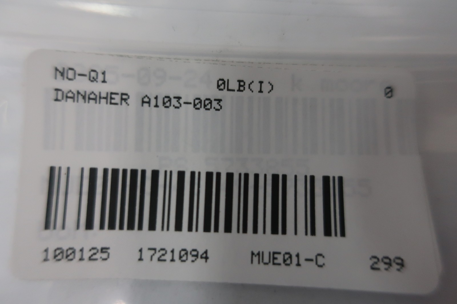 Danaher A103-003 Digital Tachometer Panel 8-digit