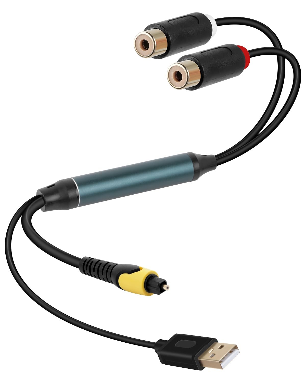 YANBORONSN Digital Optical Fiber to RCA Female Cable with USB Power 1 meters