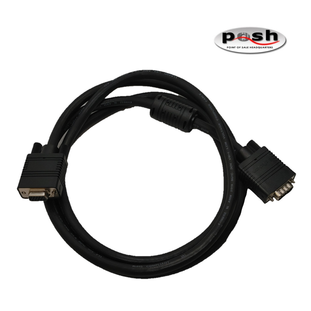 Lot of 2 - StarTech 6 feet Coax High Resolution VGA Monitor Cable - HD15 M/F