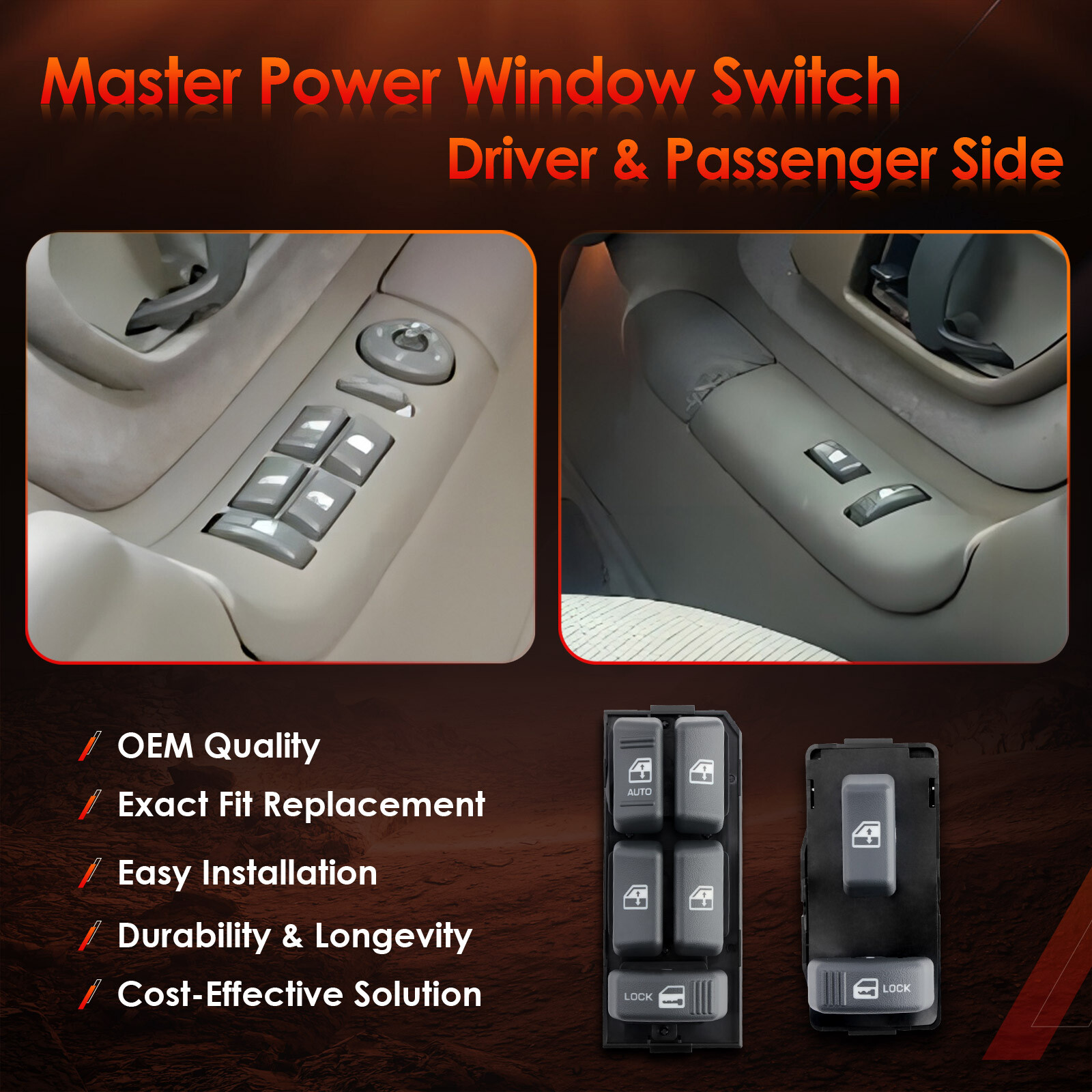 Master Power Window Switch Driver & Passenger Side For Chevy GMC C/K 1500-3500