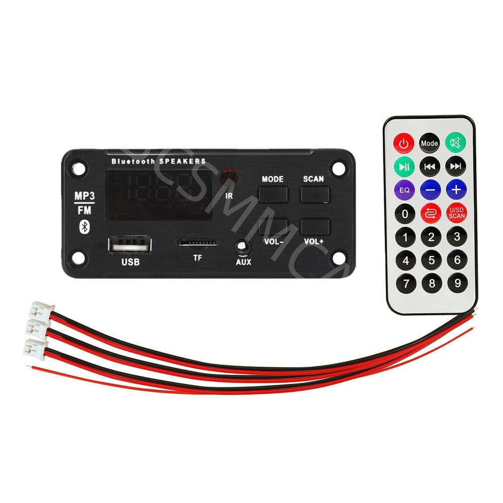 Amplifier Bluetooth 5.0 MP3 Player Decoder Board USB AUX FM Radio Module Speaker