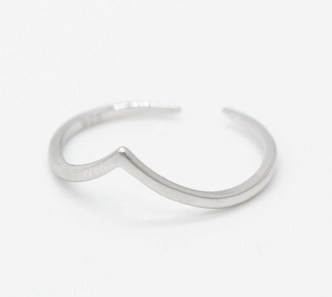 925 Sterling Silver Adjustable Toe Ring - Hawaiian "V" Wave