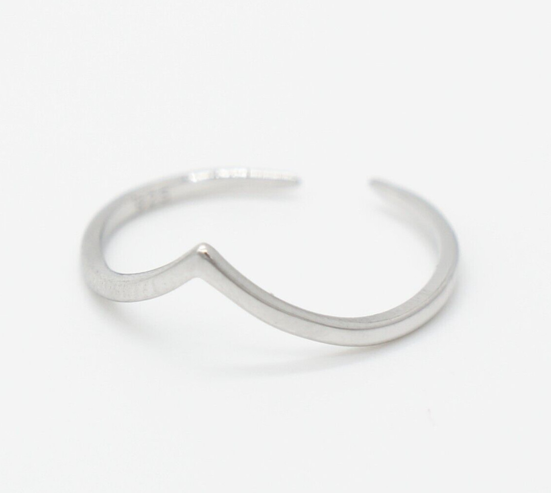 Solid 925 Sterling Silver Adjustable Toe Ring Jewelry - Hawaiian "V" Wave