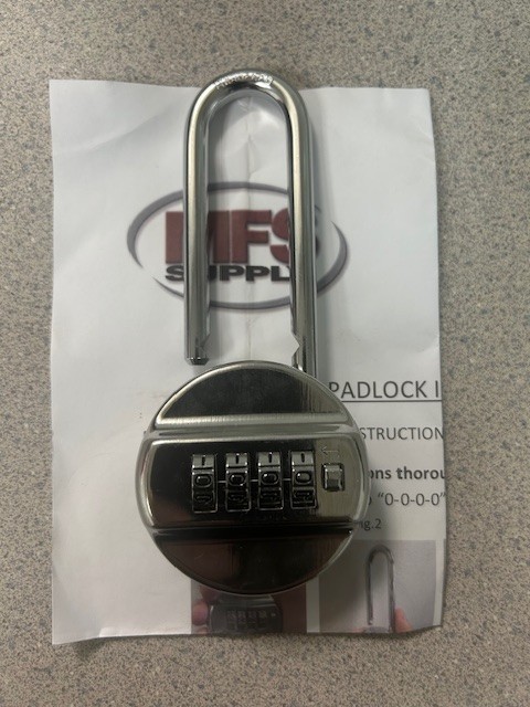 COMBINATION PADLOCK, 4-DIGIT, LONG SHANK, MFS SUPPLY