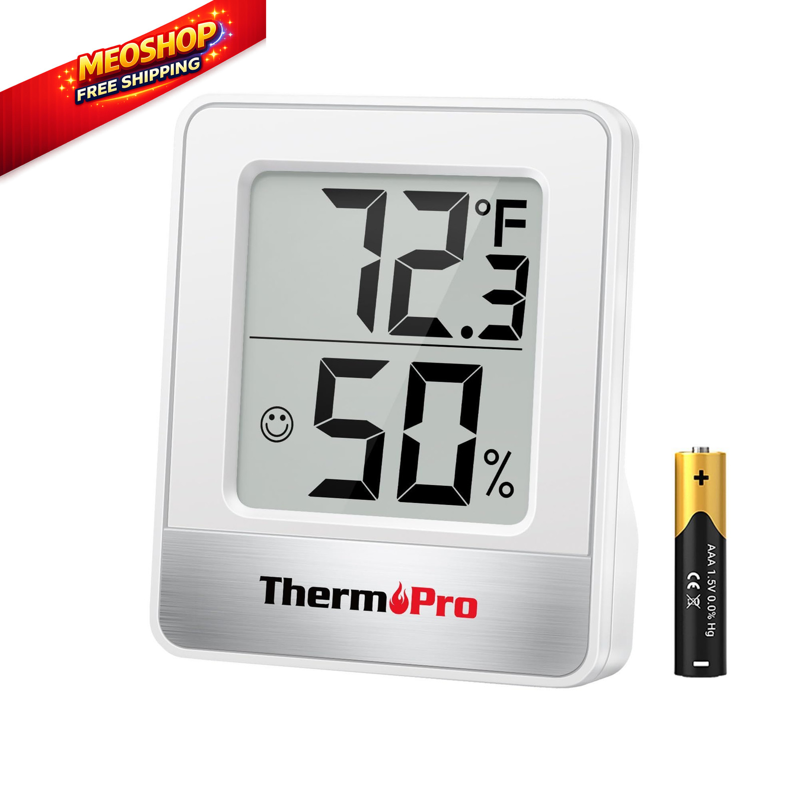 ThermoPro TP49 Digital Hygrometer Indoor small, White Thermometer