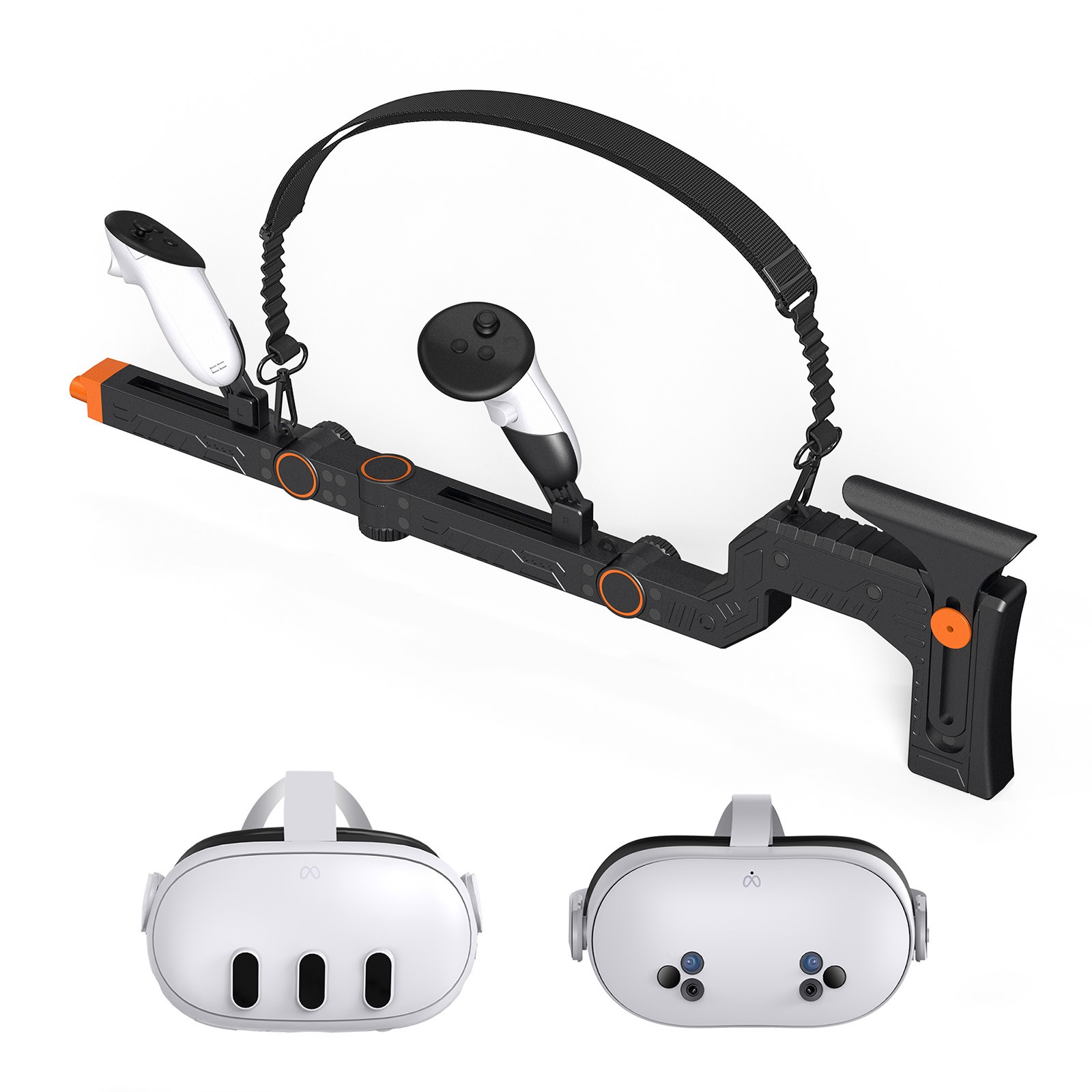 Adjustable Gunstock Bracket VR Shooting Games Accessories For Quest 3S/Quest 3