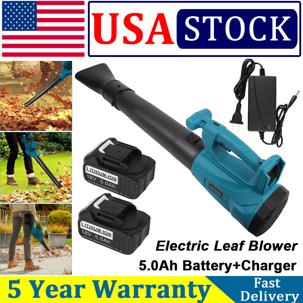 Electric Cordless Leaf Blower Snow Blower Vacuum Tool BL1860 6Ah Battery&Charger
