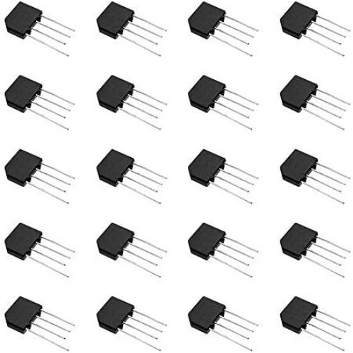 20pcs KBP307 3A/700V Single Phase Flat Bridge Rectifier, 4 Pin