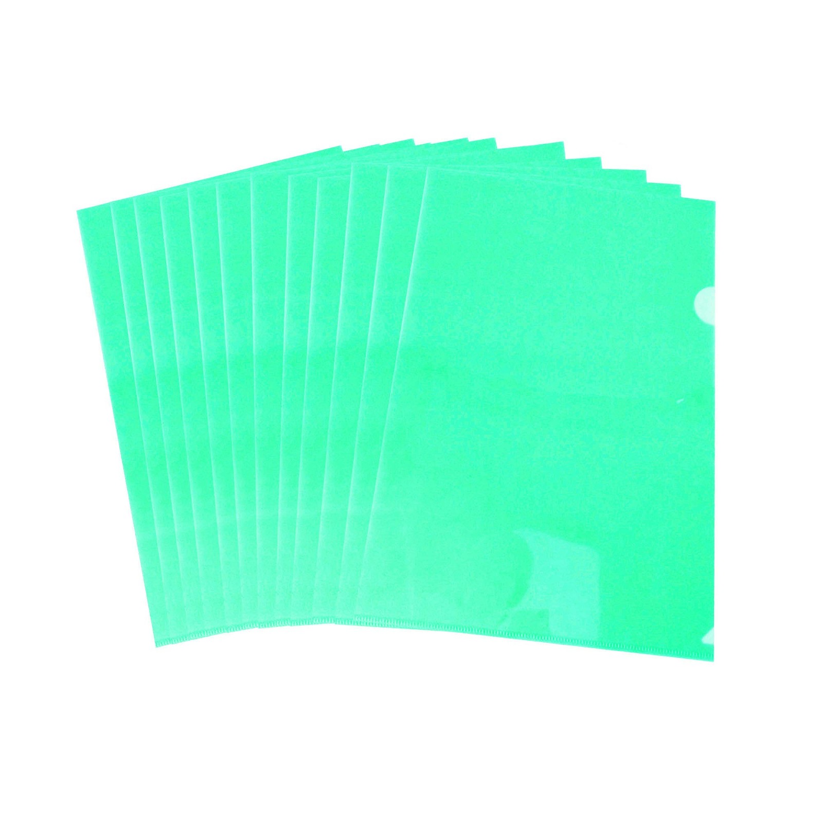 Carpeta plástico tipo L (verde) bolsillos transparentes proyectos y seguridad.