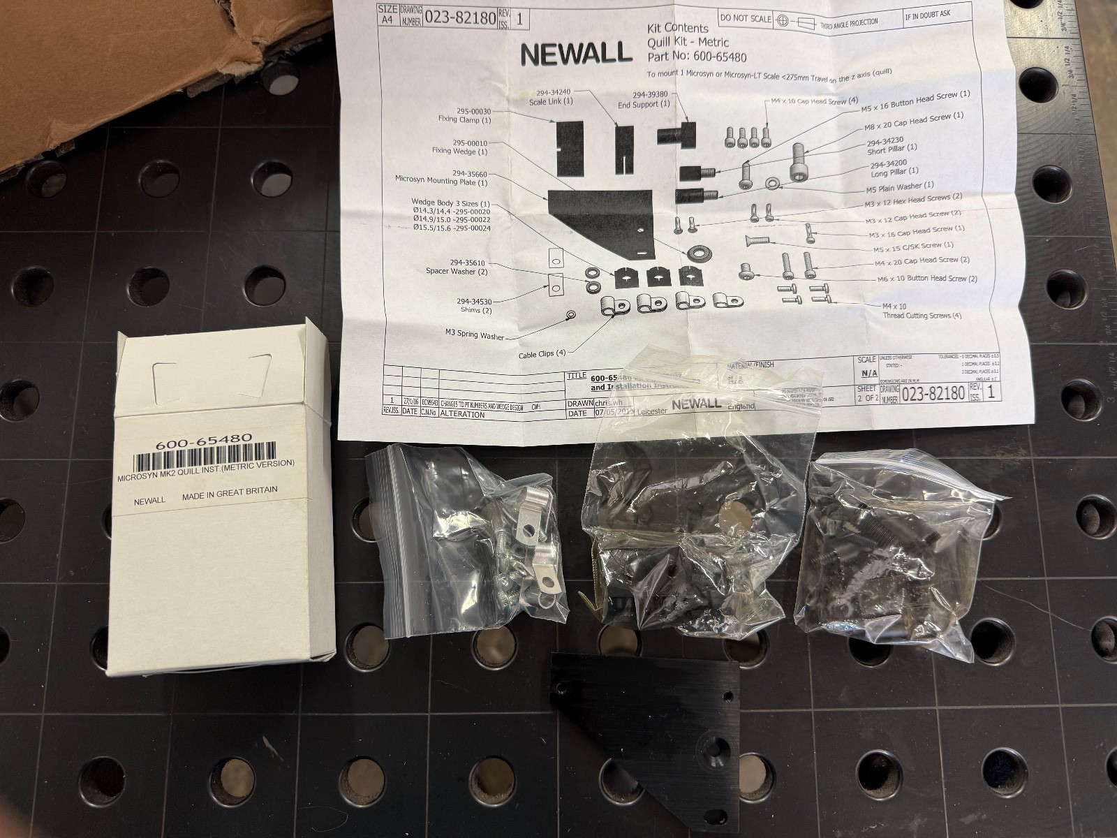 Newall Digital readout Microsyn MK2 Quill Kit Metric