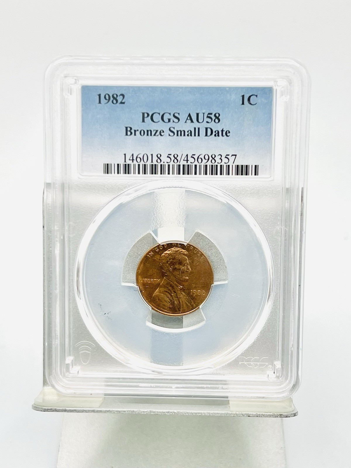 1982 Bronze Small Date Lincoln Cent graded PCGS AU58