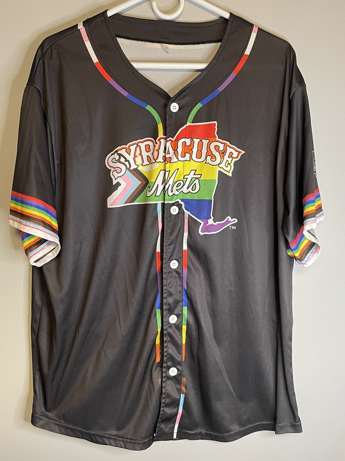 2024 Syracuse Mets Pride Night Jersey Adult XL SGA Promo Give Away Black