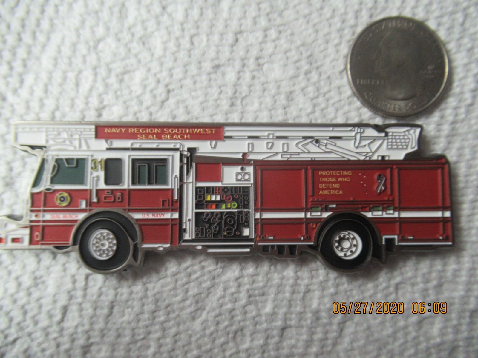 seal beach federal fire dept coin for display only very rare last one