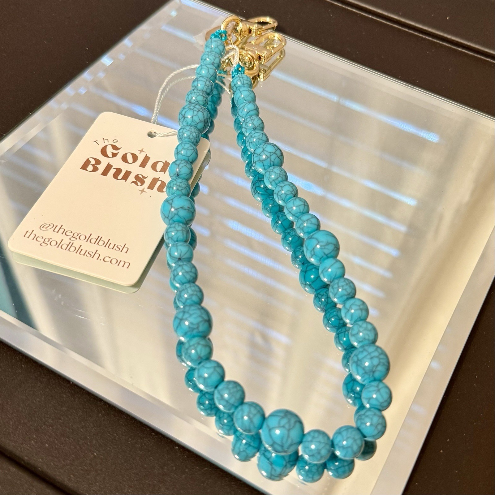 Gold Blush Turquoise Peals Handbag Chain BNWT