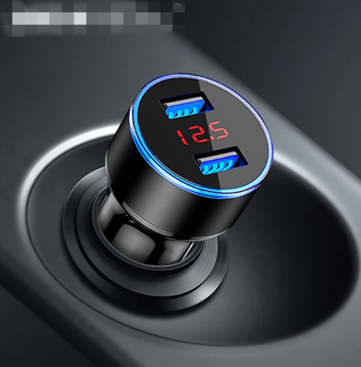 Dual USB Car Charger LED Voltage Display Cigarette Lighter Power Outlet Socket