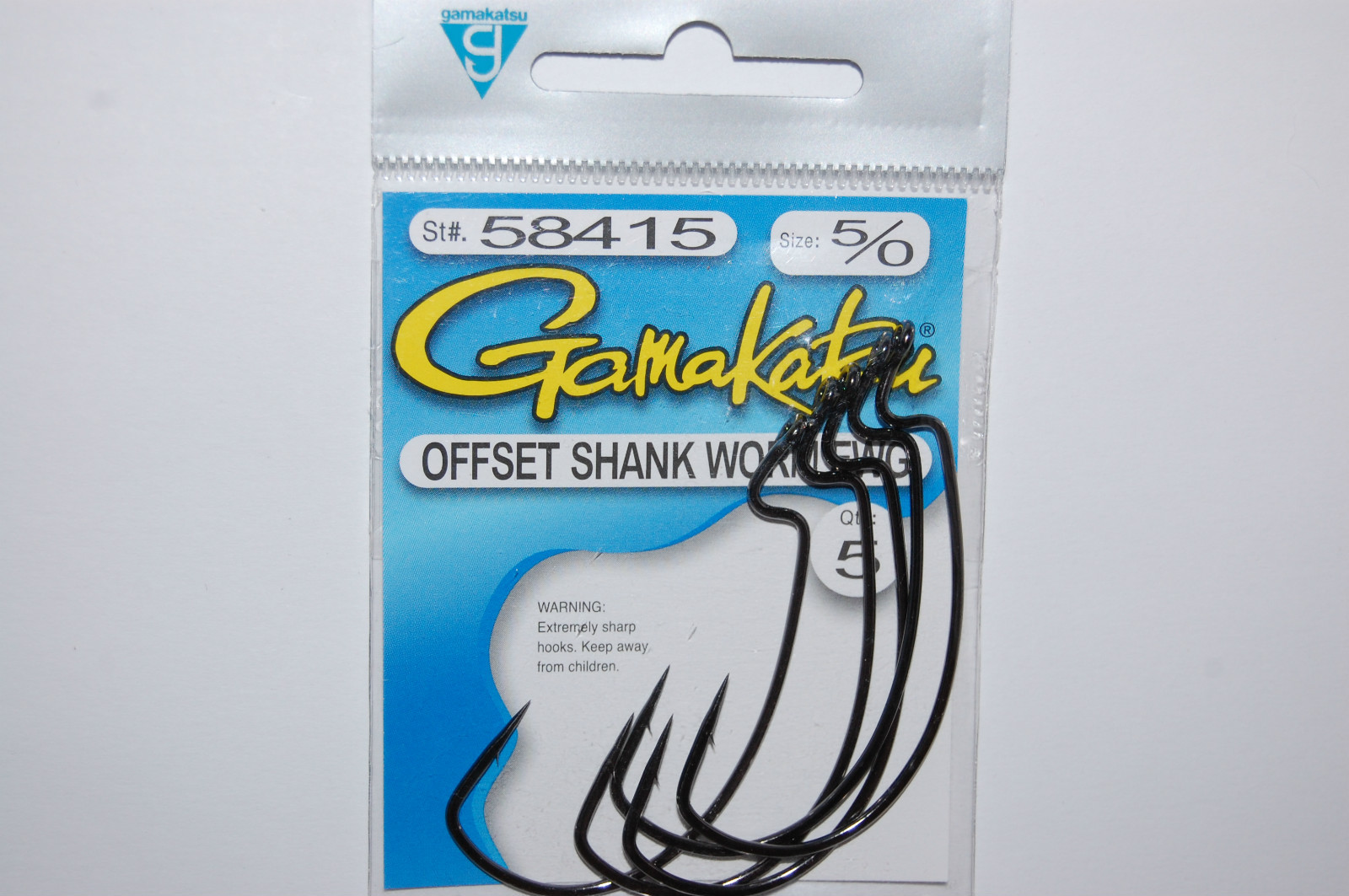 gamakatsu 5/0 offset ewg shank worm tube senko hook  5 pr pack 58415