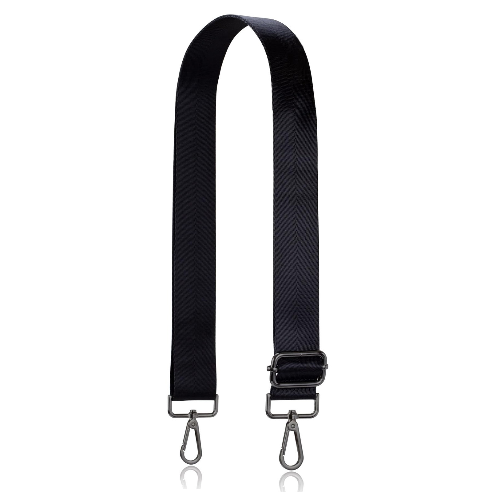 Allzedream Wide Purse Strap Replacement Crossbody Shoulder Bag Medium, Black