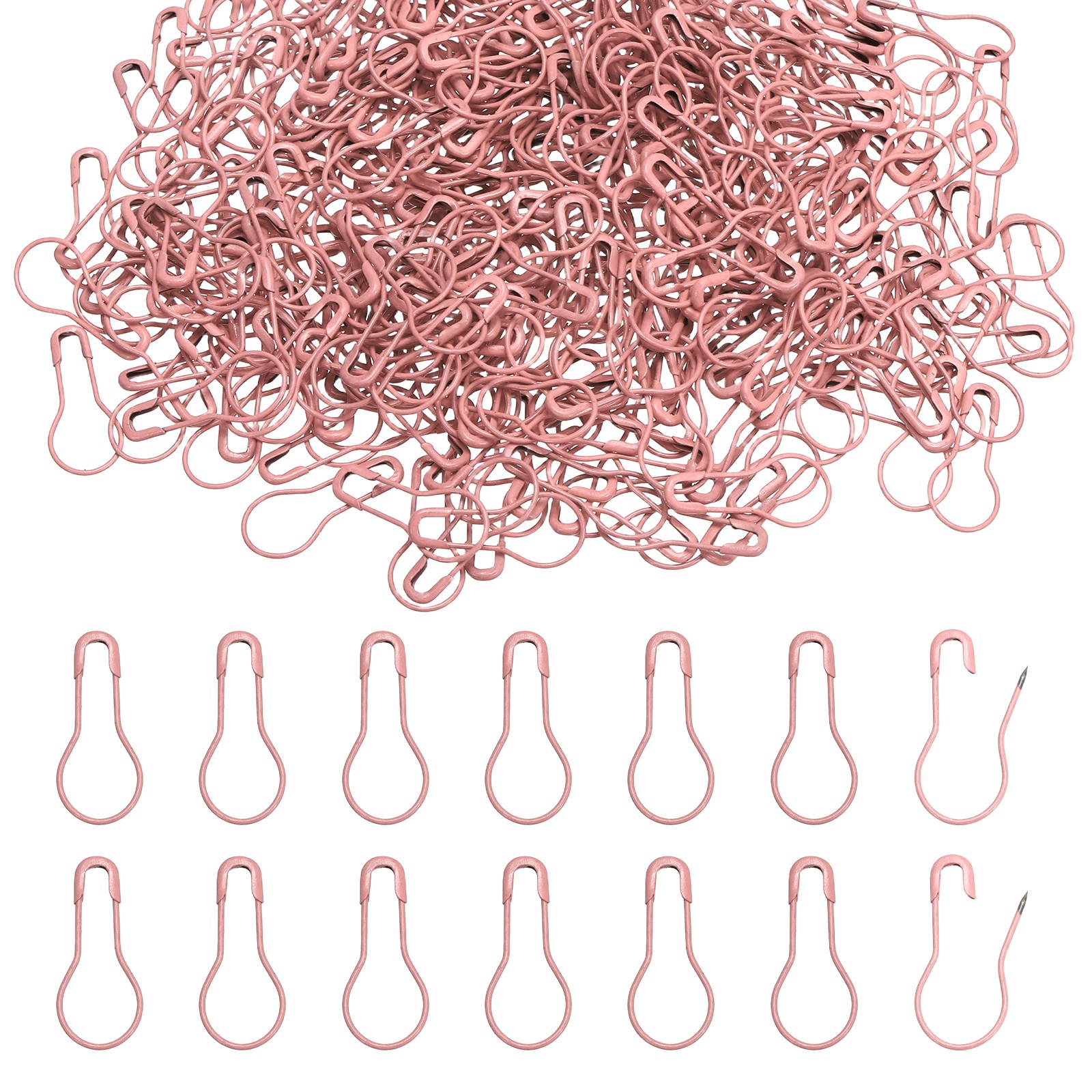 Safety Pins, 500Pcs Metal Bulb Safety Pins Stitch Markers Knitting Pin, Pink