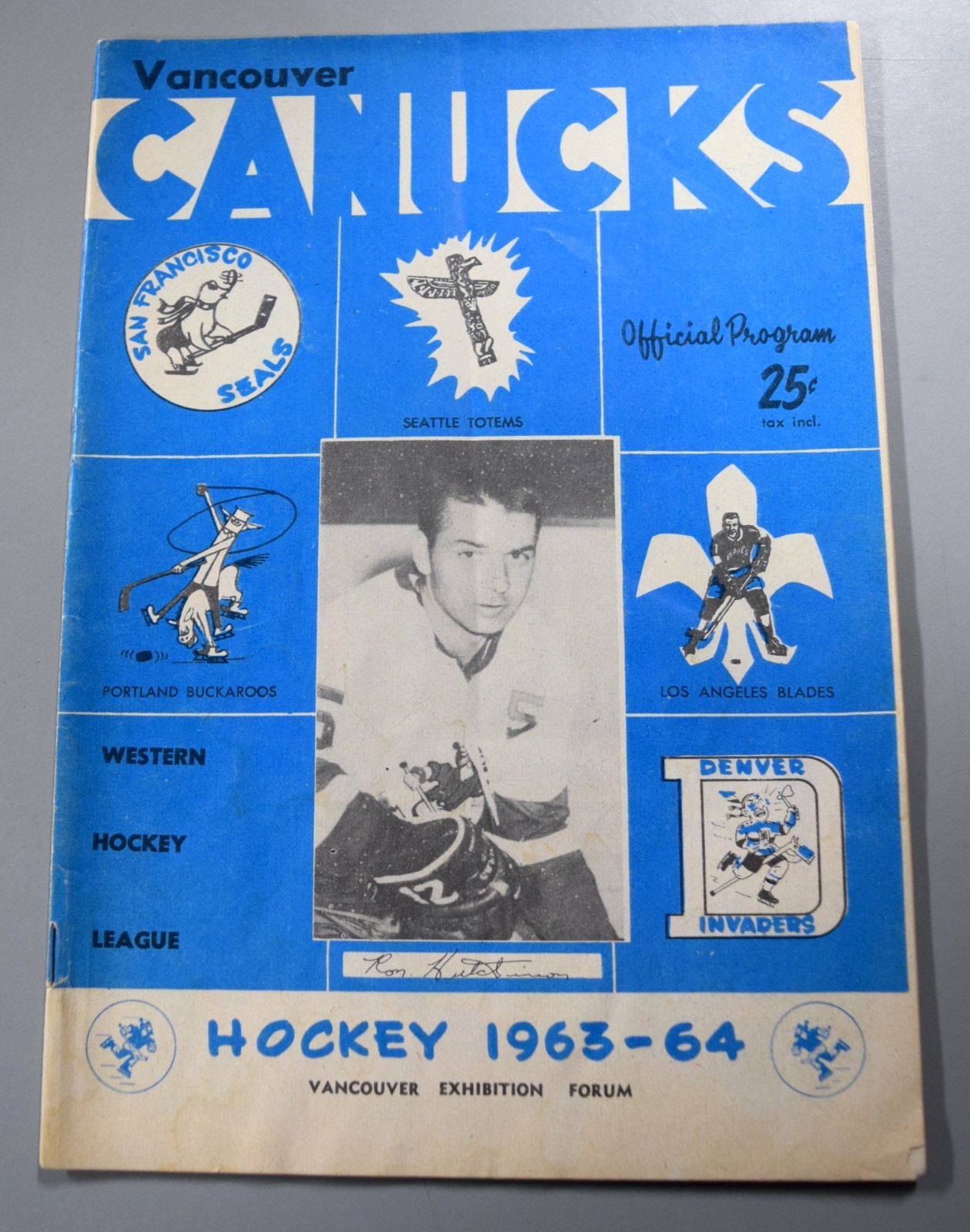 Vancouver Canucks Vs Denver Invaders January 24th 1964 Official Game Program WHL
