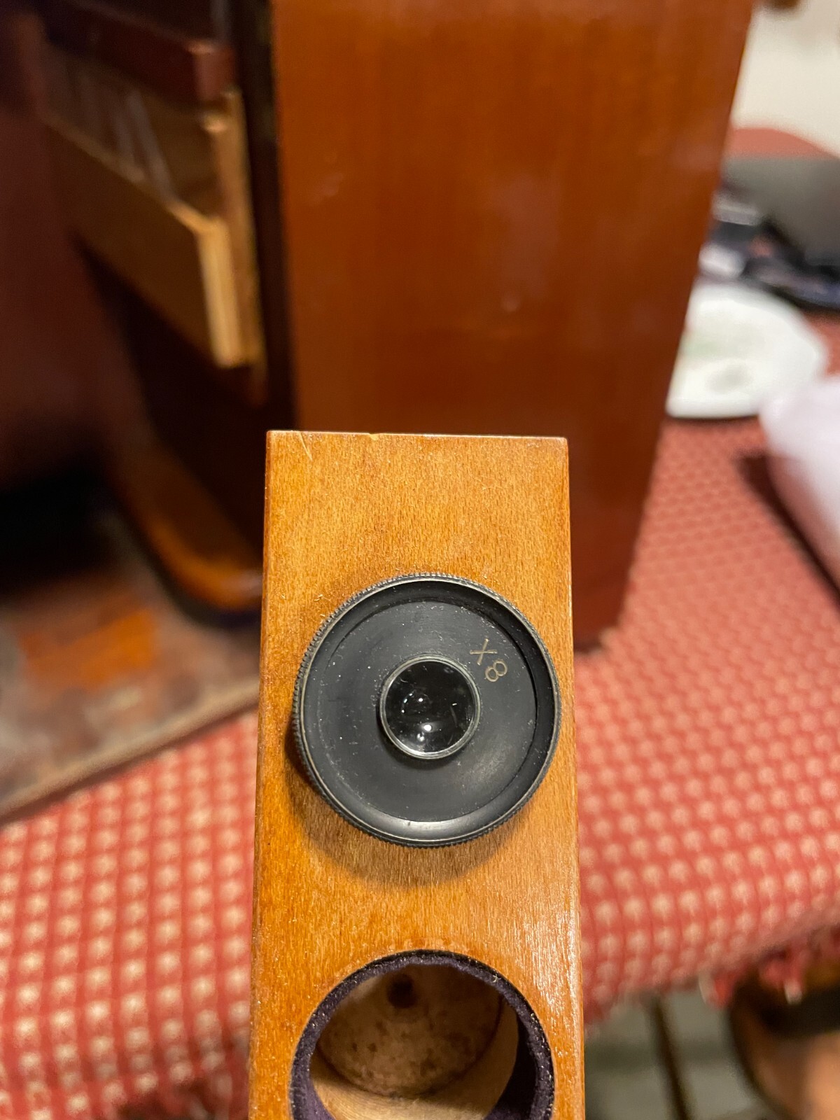 BAUSCH & LOMB MICROSCOPE W/ORIGINAL WOODEN CASE AND OPTICS