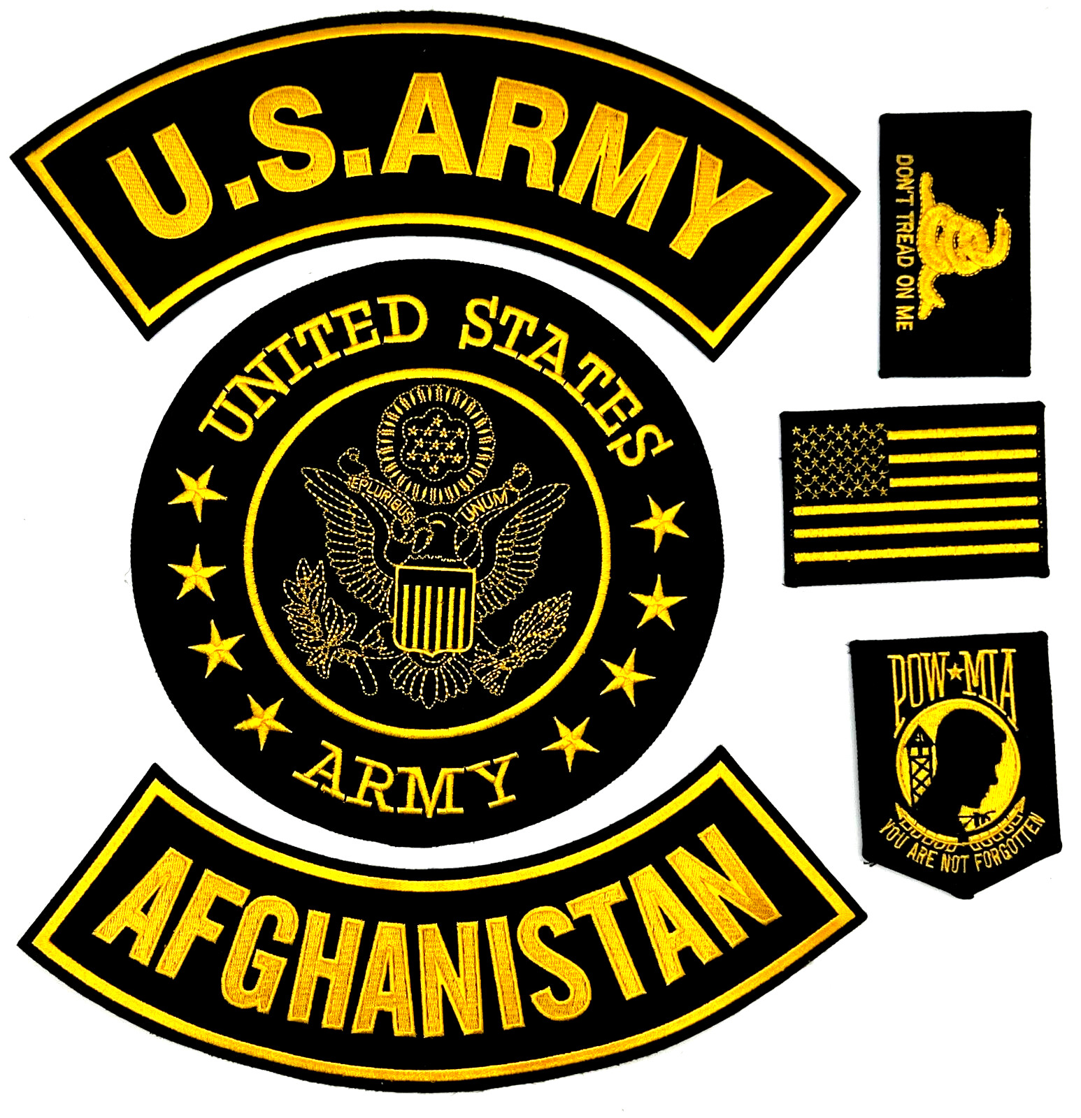 U.S. ARMY SEAL AFGHANISTAN MILITARY MOTORCYCLE VEST LOT OF 6 PATCHES