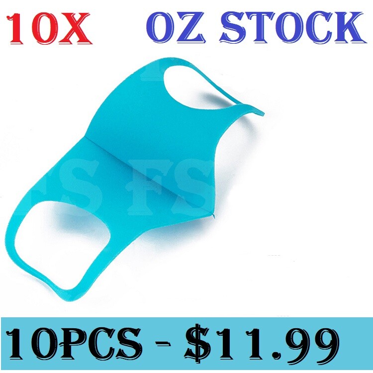 10x Washable Unisex Face Mask Mouth Masks Protective Reusable Summer Mask BLUE