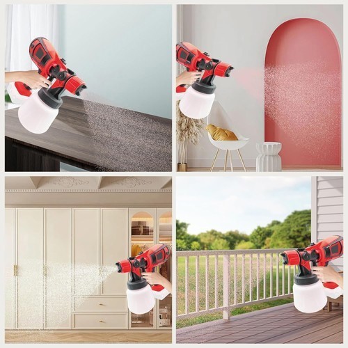 All Purpose Wireless Spray Gun,Adjustable Flow & Pattern,1000ml Capacity