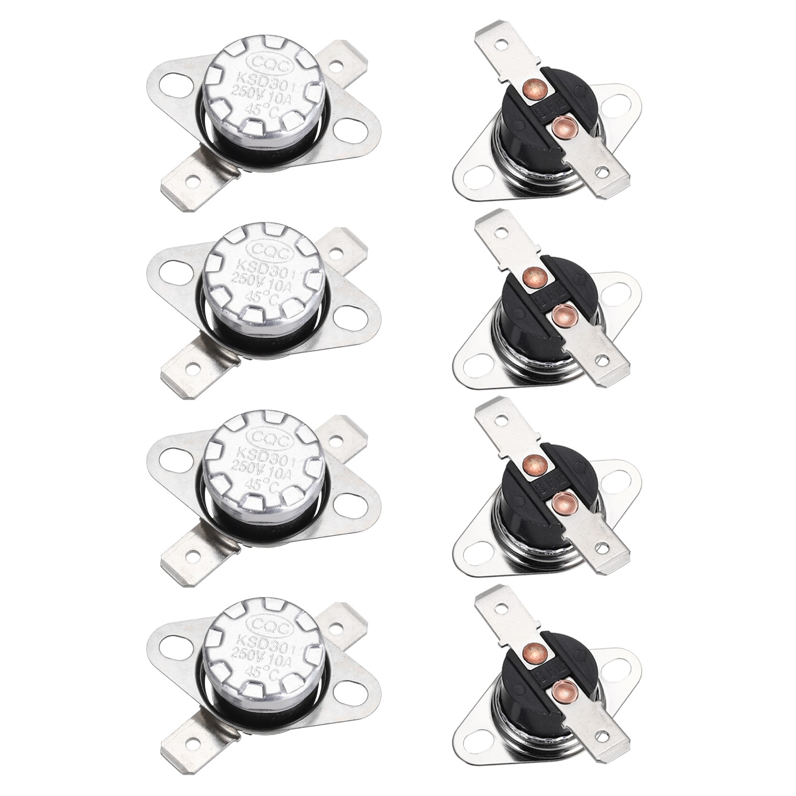 8pcs Temperature Control Switch Thermostat , KSD301 45°C , 10A , N.O