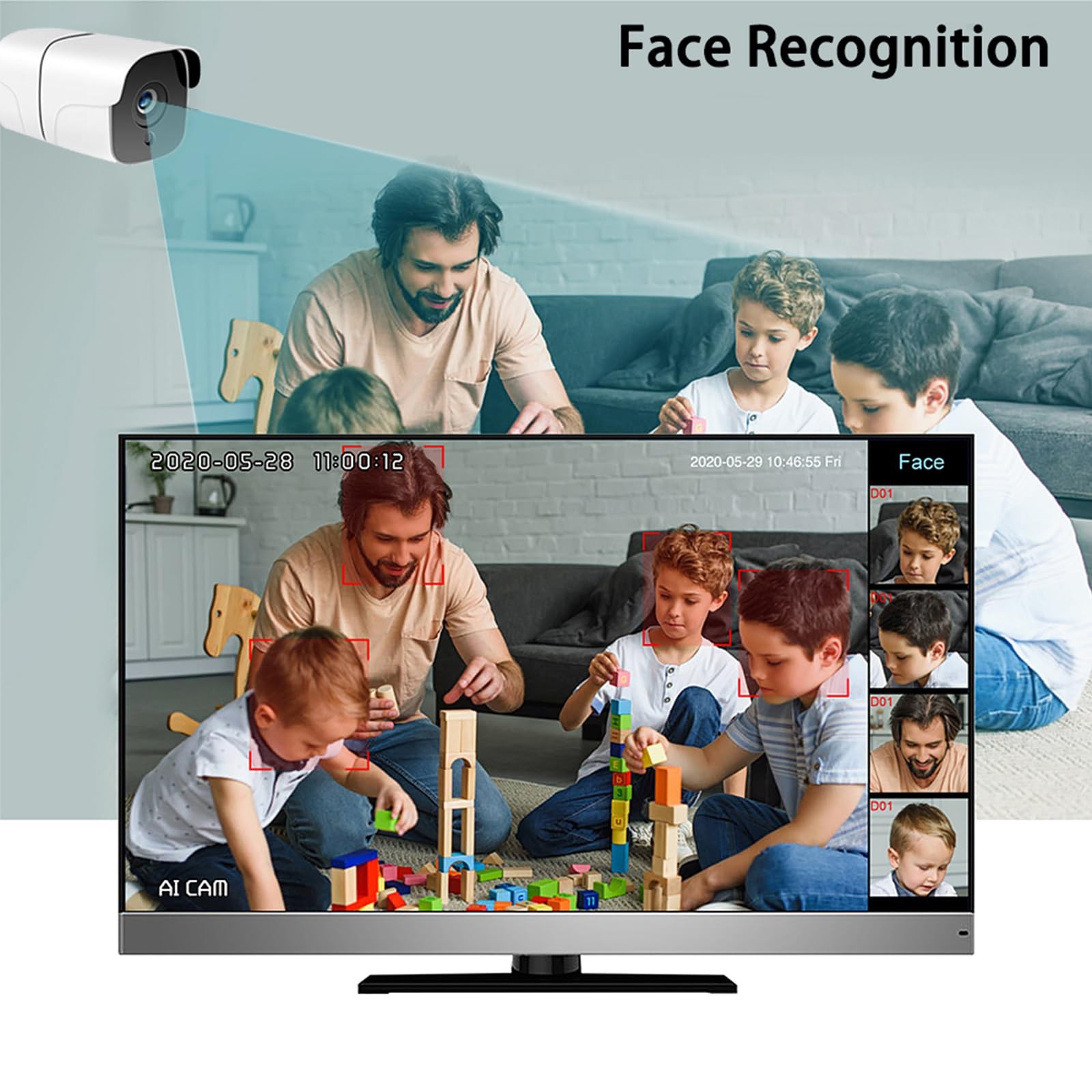 NVR for Security Camera System, 4K 4CH Network Video Recorder, Support 4K/5MP/4M