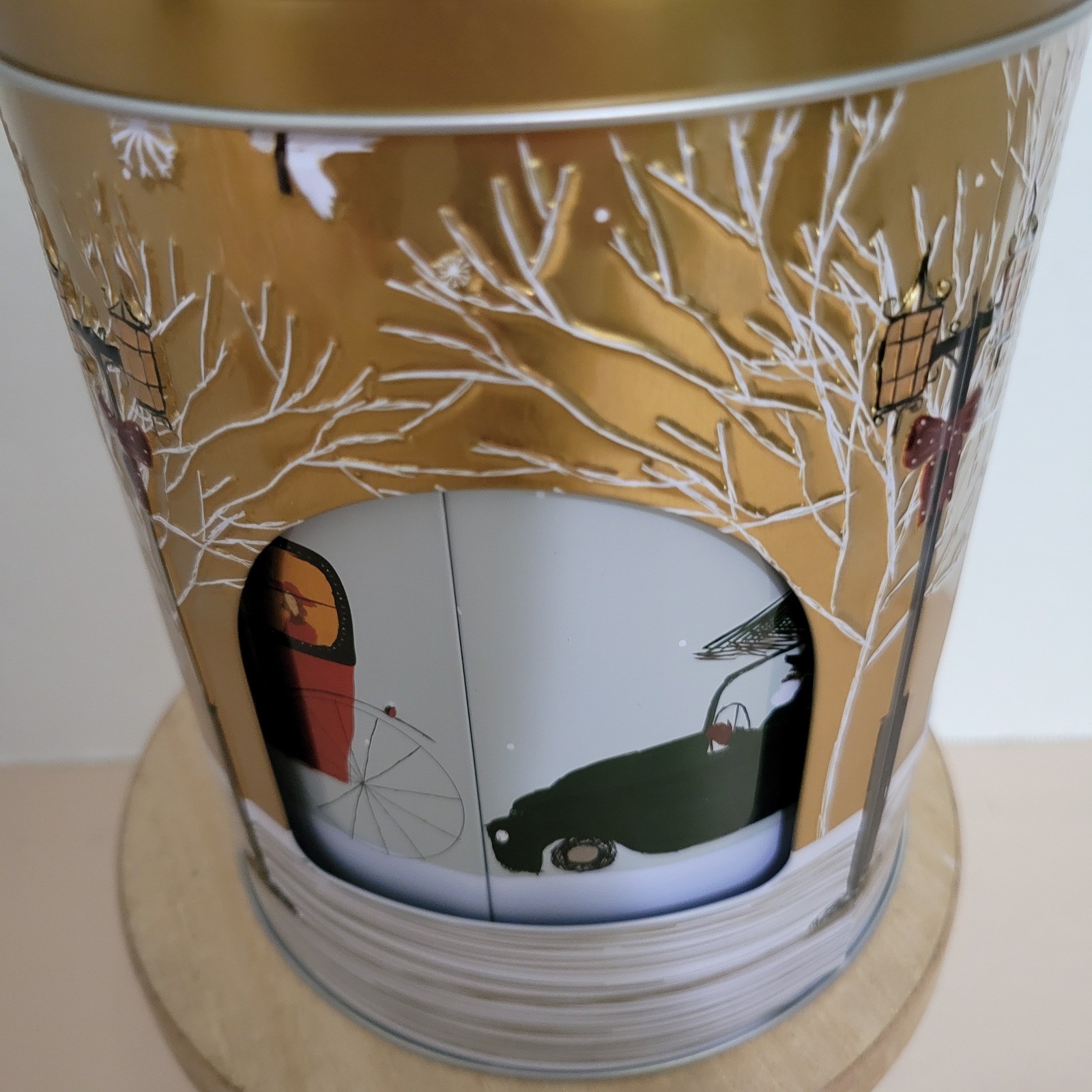Stockmeyer Rotating Music Candy Tin Holiday Winter Scene Empty