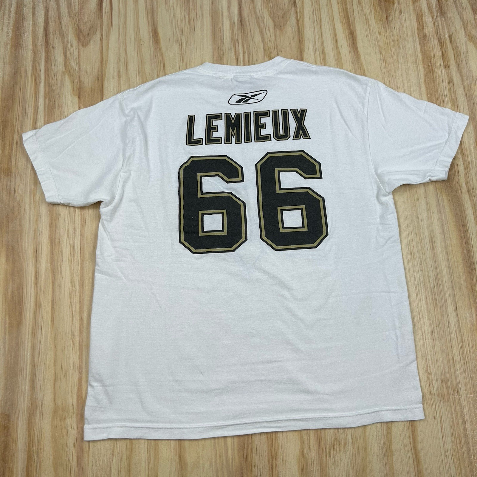 Pittsburgh Penguins Mario Lemieux #66 NHL Reebok Shirt Large Vintage Hockey