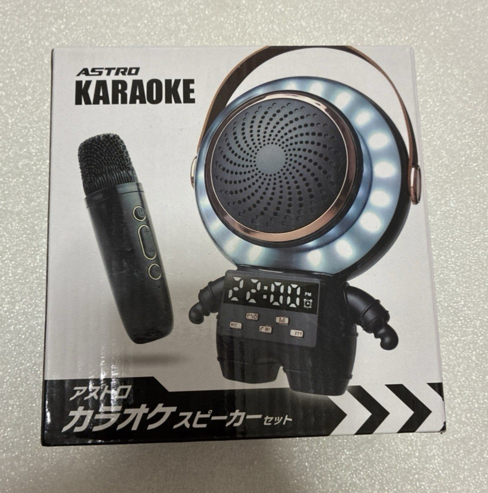 Portable Karaoke Speaker with Wireless Microphone LED Light Rechargeable