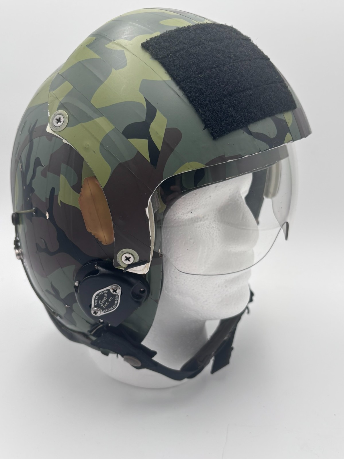 USAF HGU-26/P Dual Visor Flight Helmet Woodland Camo Taped - Size Large