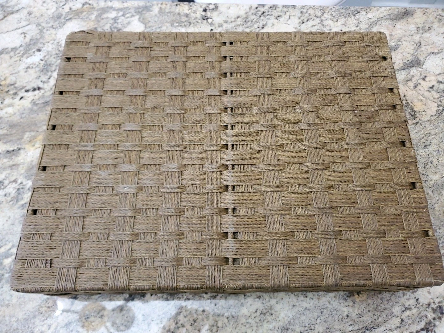 18.5” x 14” x 4” Open Wicker Basket Storage Box