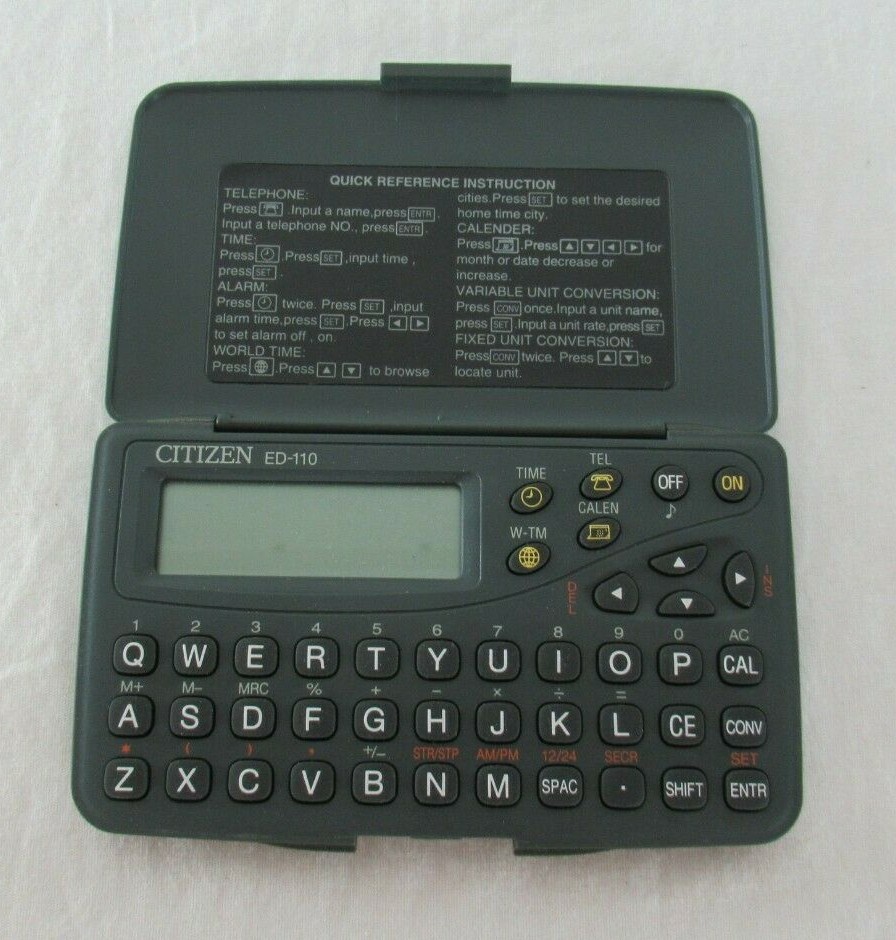 Citizen ED-110 Electronic Diary Japan CBM Corporation Vintage