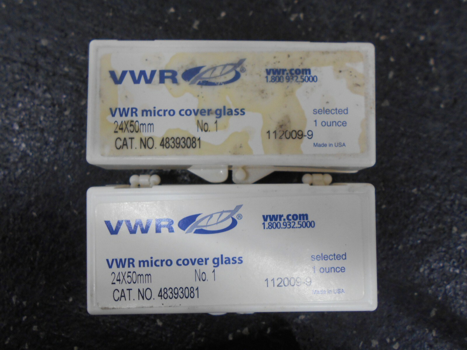 VWR MICRO COVER GLASSES 48393081 24mm x 50mm PACKS OF 1 OZ LOT OF 2