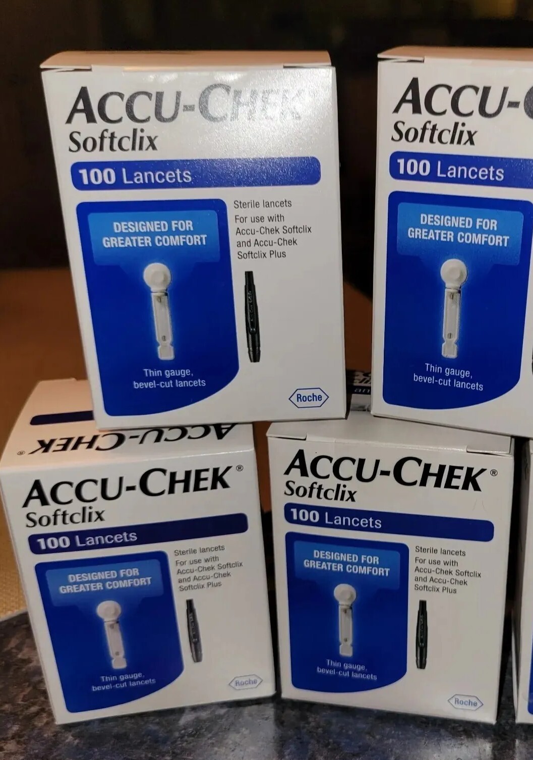 ACCU-CHEK Softclix Lancets 100 count bundle- 4 boxes=400. NIB/sealed.  Exp 2025
