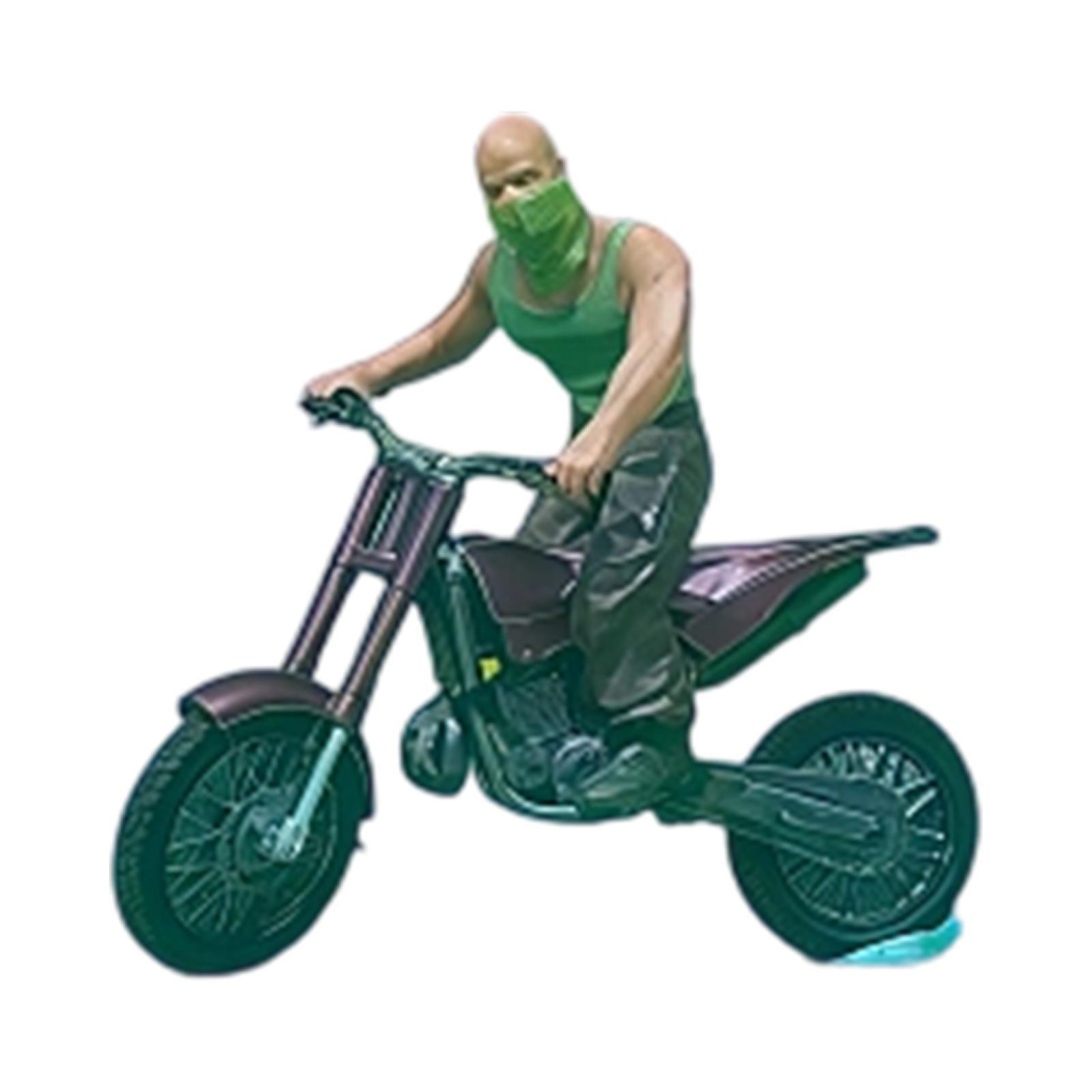 1:64 Scale Riders with Motorcycle Mini Miniature Biker Tiny People Model for DIY