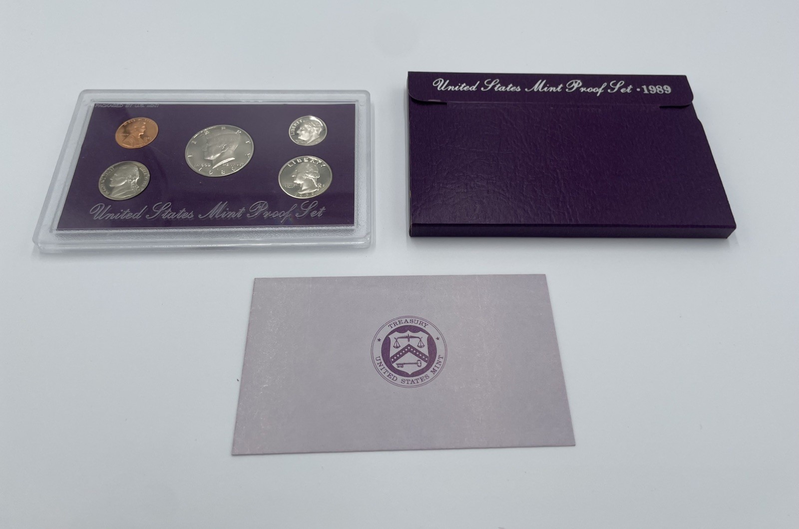 1989 US Mint Proof Set 5 Coin w Box & COA, Nice Packaging, See Description