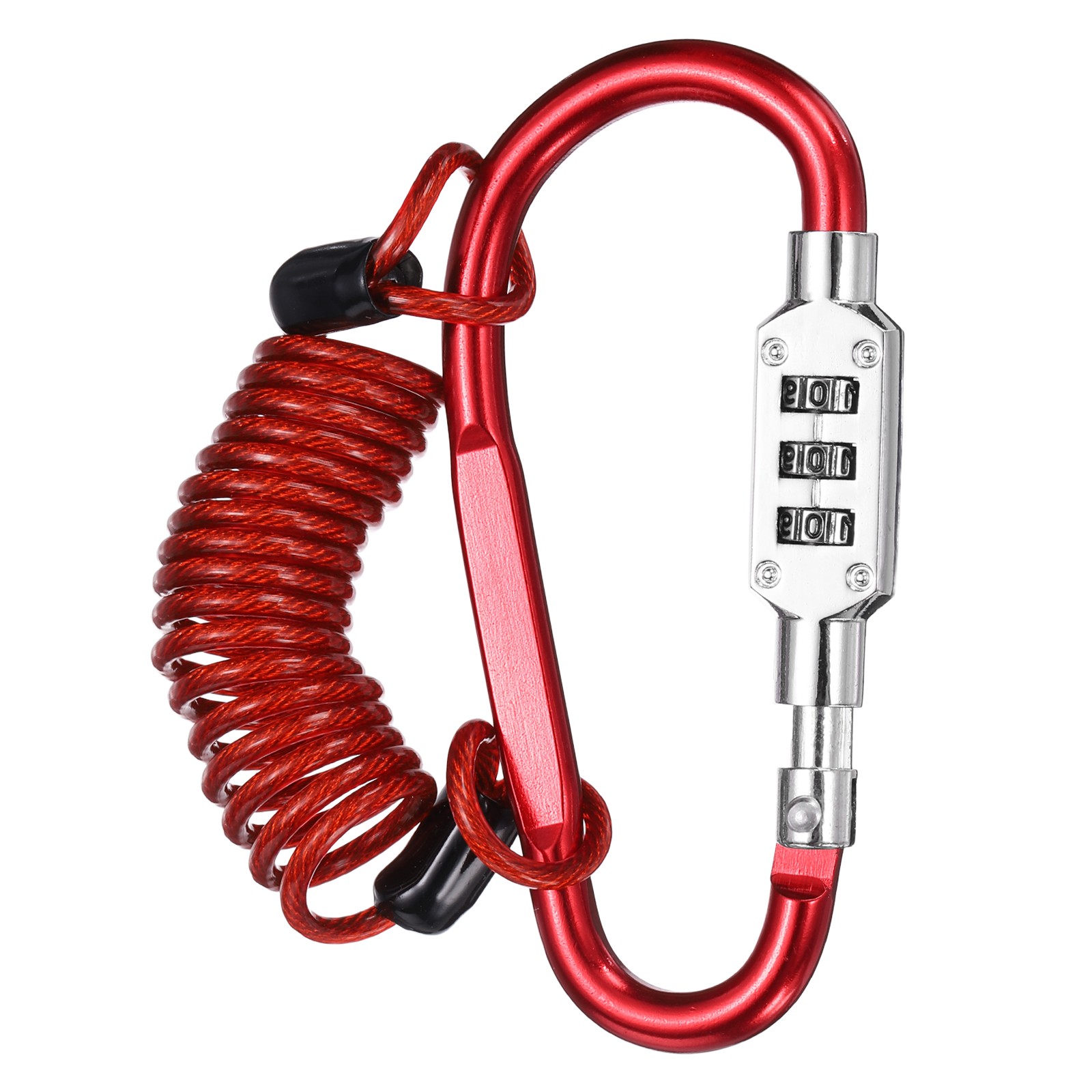 3.3Ft Security Cable Lock Steel Safety Cable with 3.8" Combination Lock Red
