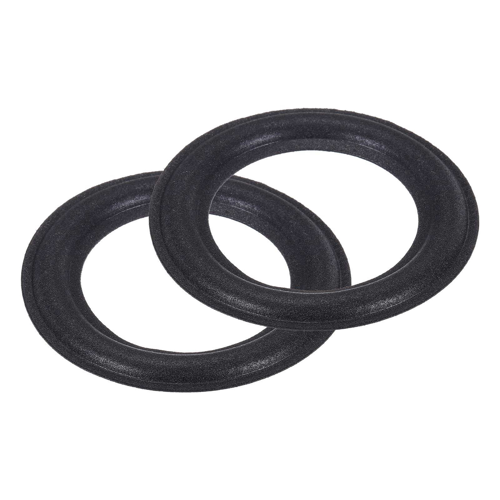 MECCANIXITY 2 Pcs 4.5 Inch Foam Speaker Edge Surround Rings 75x118mm, Black