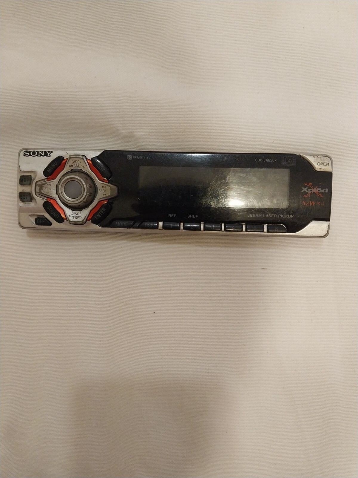 sony cdx-CA650X  Faceplate Only