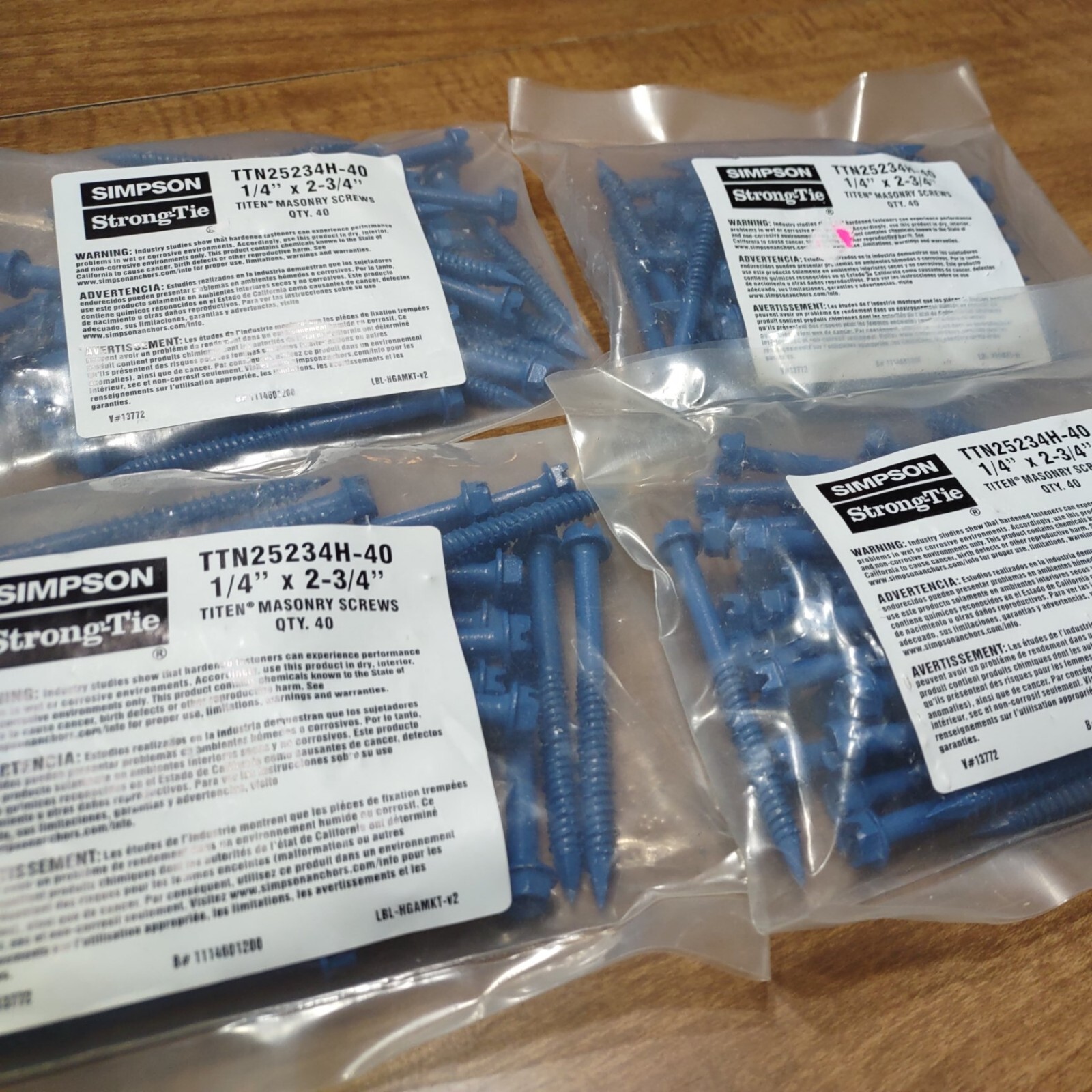Lot of 4 SIMPSON TTN25234H NEW 40 ct bags