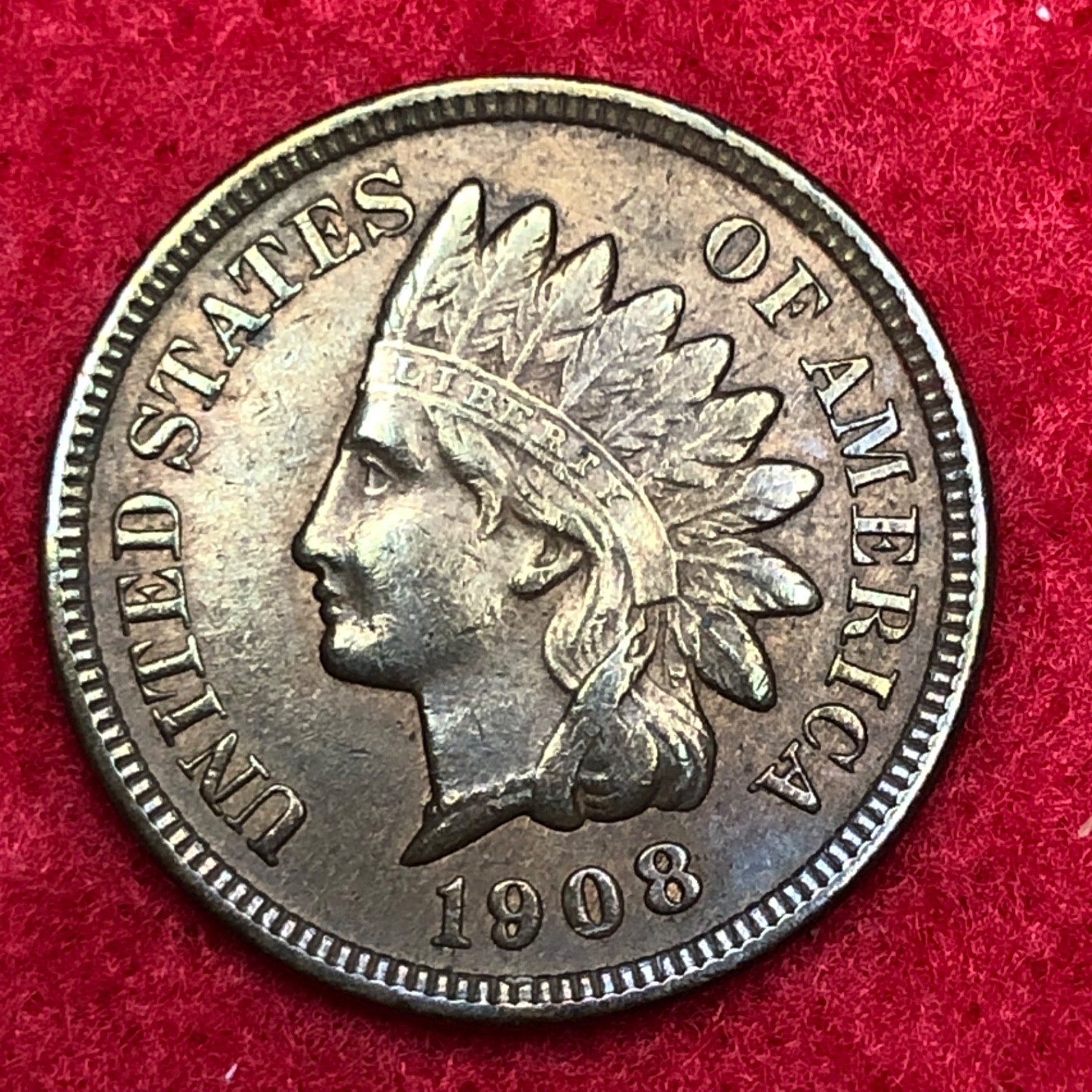 1908 Indian Head Penny Cent Extremely Fine XF #771