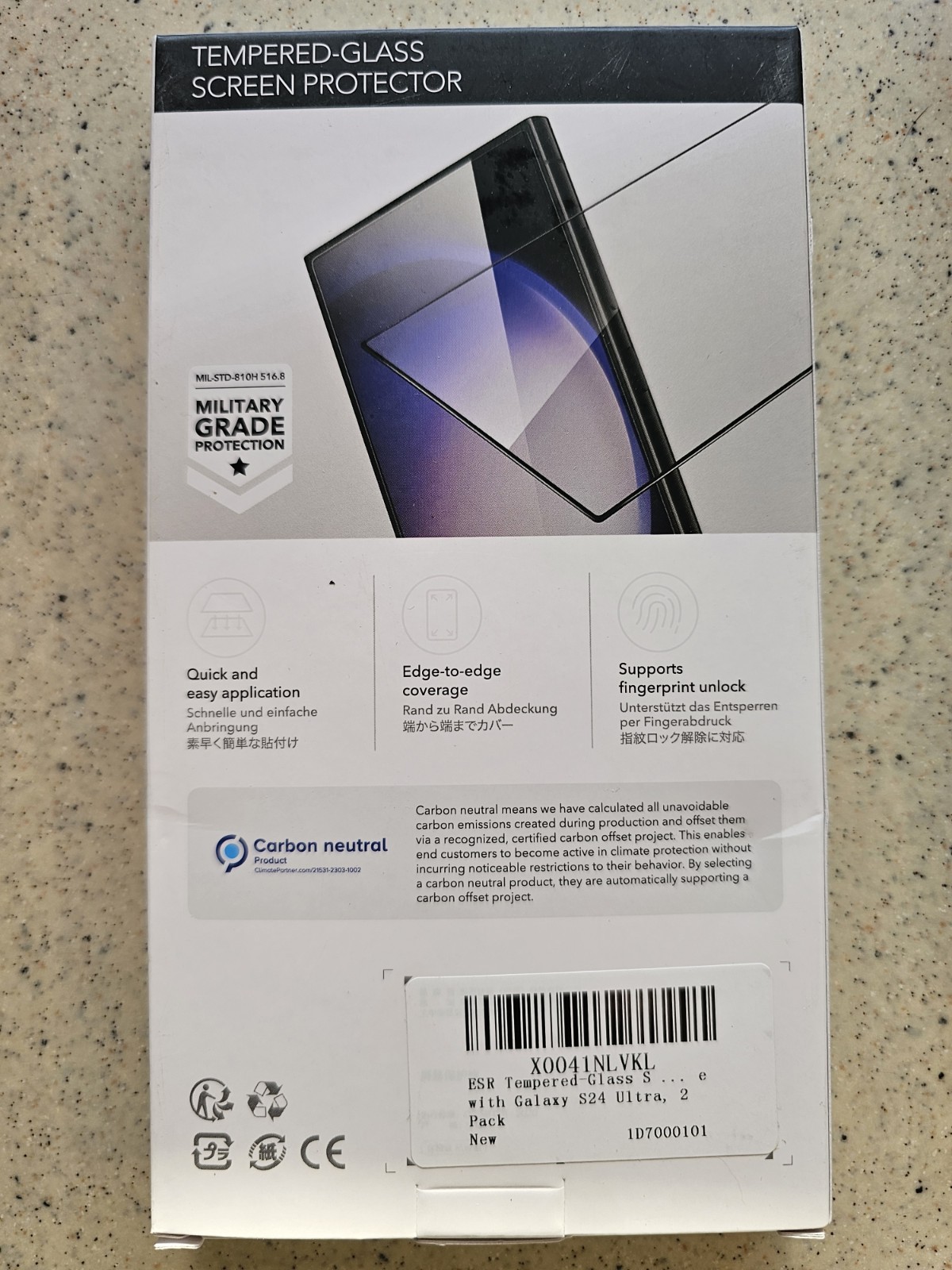 2packs -ESR for Samsung S24 Ultra 2 Pack Clear Screen Protector with Auto Align
