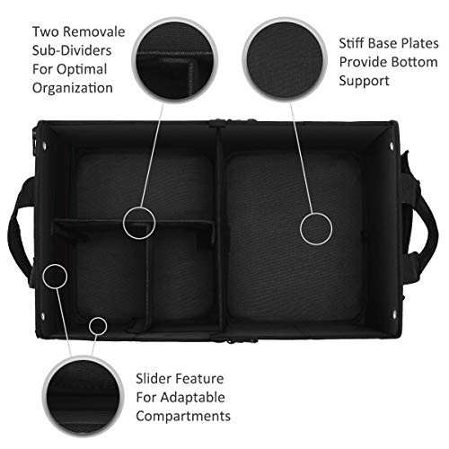 Multipurpose Car Trunk Organizer with Foldable Lid and Straps,Non Navy Blue
