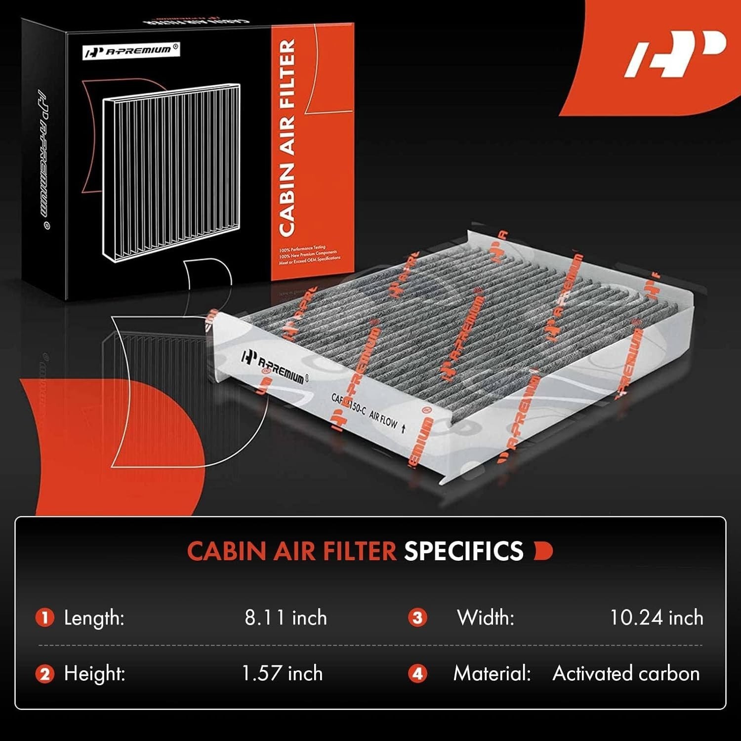 2-PC Cabin Air Filter with Activated Carbon Compatible with Ford & Lincoln -