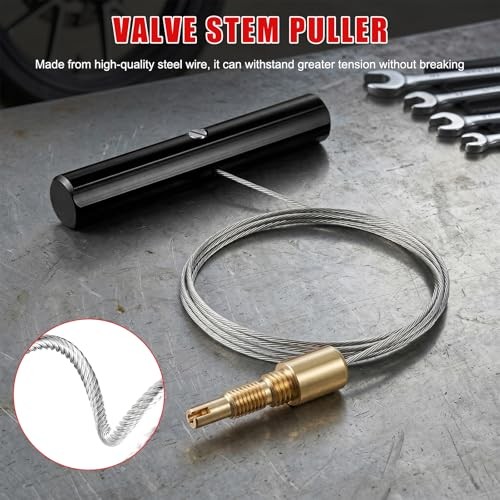 Valve Stem Puller, Motorcycle Tire Maintenance Tool with Valve Core Black