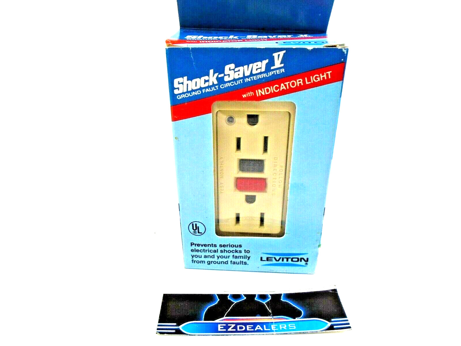 Leviton Shock-Saver GFCI 125v 15 amp Outlet with Indicator Light w/ wallplate