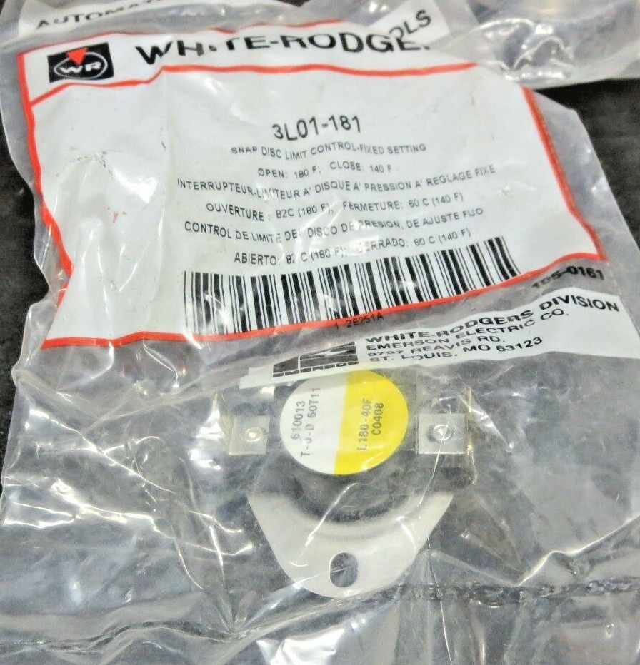 White-Rodgers 3L01-181 SPST Fixed Snap Disc Limit Control Switch (Lot of 5)